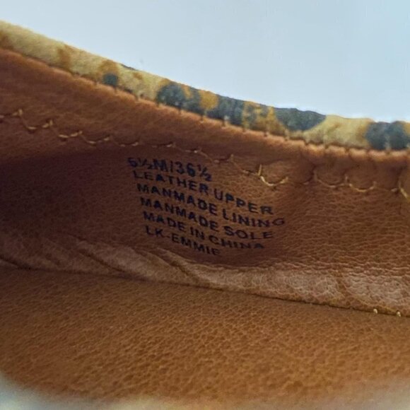 Lucky Brand Women's Emmie Tan Black Leopard Print Leather Ballet Flats Size 6.5 - Picture 5 of 11